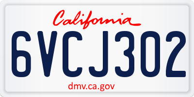 CA license plate 6VCJ302
