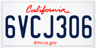 CA license plate 6VCJ306