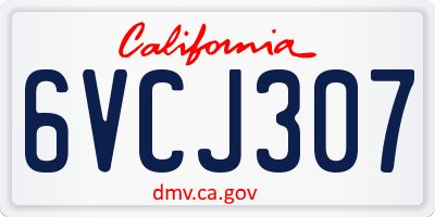CA license plate 6VCJ307
