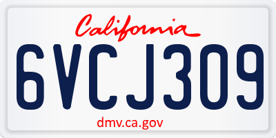 CA license plate 6VCJ309