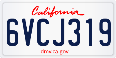 CA license plate 6VCJ319