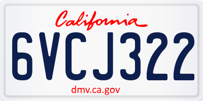 CA license plate 6VCJ322