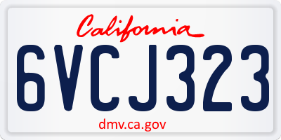 CA license plate 6VCJ323