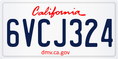CA license plate 6VCJ324