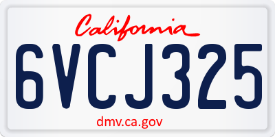 CA license plate 6VCJ325