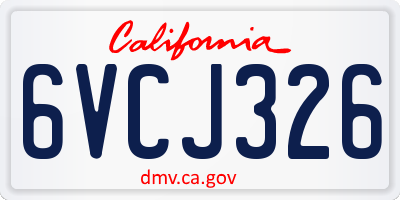 CA license plate 6VCJ326