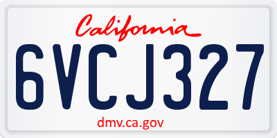CA license plate 6VCJ327