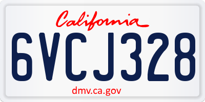 CA license plate 6VCJ328