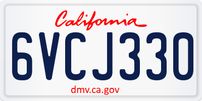 CA license plate 6VCJ330
