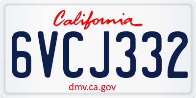 CA license plate 6VCJ332