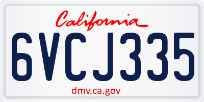 CA license plate 6VCJ335