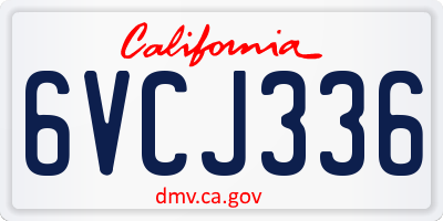 CA license plate 6VCJ336