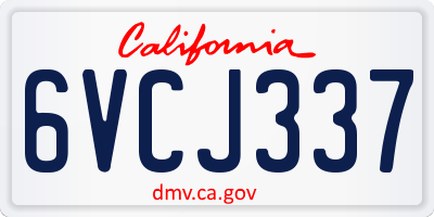 CA license plate 6VCJ337