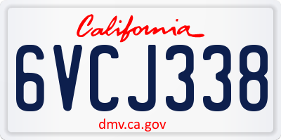 CA license plate 6VCJ338