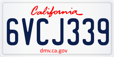 CA license plate 6VCJ339