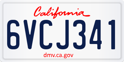CA license plate 6VCJ341