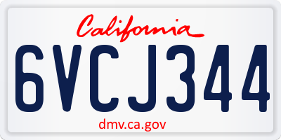 CA license plate 6VCJ344
