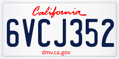 CA license plate 6VCJ352