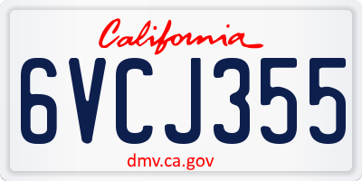 CA license plate 6VCJ355
