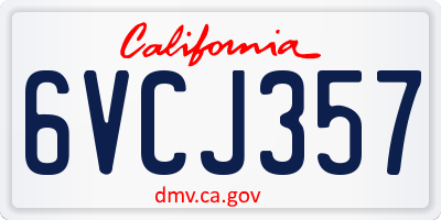 CA license plate 6VCJ357