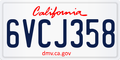 CA license plate 6VCJ358
