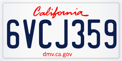 CA license plate 6VCJ359