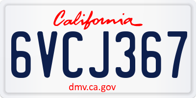 CA license plate 6VCJ367