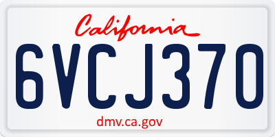 CA license plate 6VCJ370