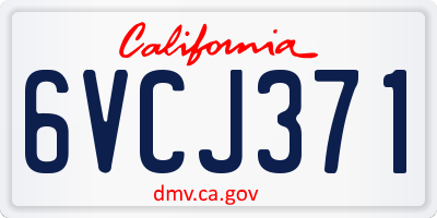 CA license plate 6VCJ371