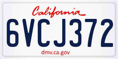 CA license plate 6VCJ372