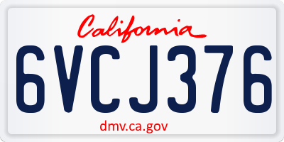 CA license plate 6VCJ376