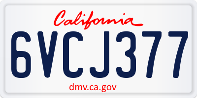 CA license plate 6VCJ377