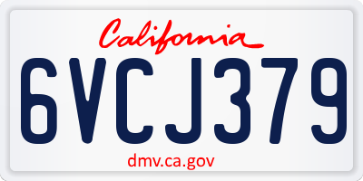 CA license plate 6VCJ379