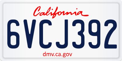 CA license plate 6VCJ392