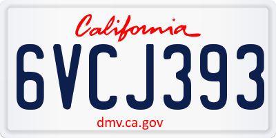 CA license plate 6VCJ393