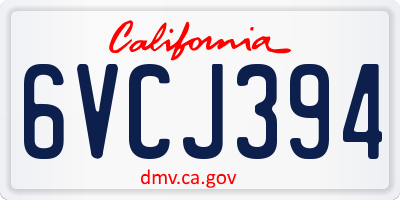 CA license plate 6VCJ394