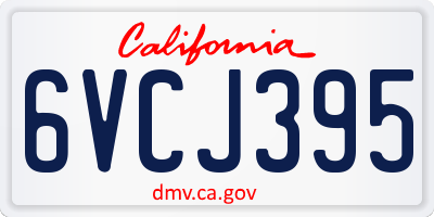 CA license plate 6VCJ395