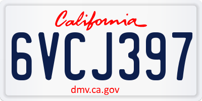 CA license plate 6VCJ397