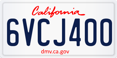 CA license plate 6VCJ400