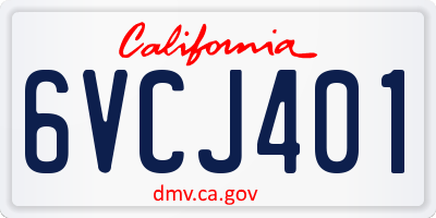 CA license plate 6VCJ401