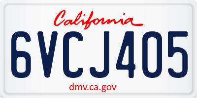 CA license plate 6VCJ405