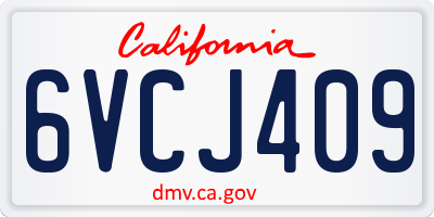 CA license plate 6VCJ409