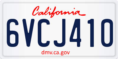 CA license plate 6VCJ410
