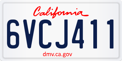 CA license plate 6VCJ411