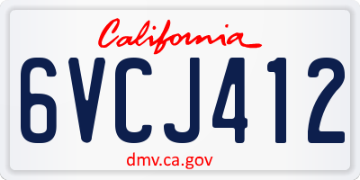 CA license plate 6VCJ412