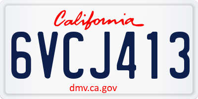 CA license plate 6VCJ413