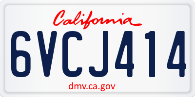 CA license plate 6VCJ414