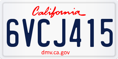 CA license plate 6VCJ415