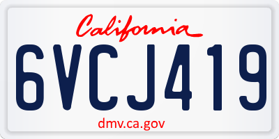 CA license plate 6VCJ419