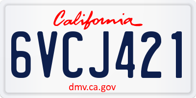 CA license plate 6VCJ421